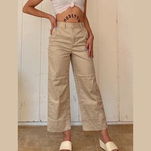 Khaki pants high waisted